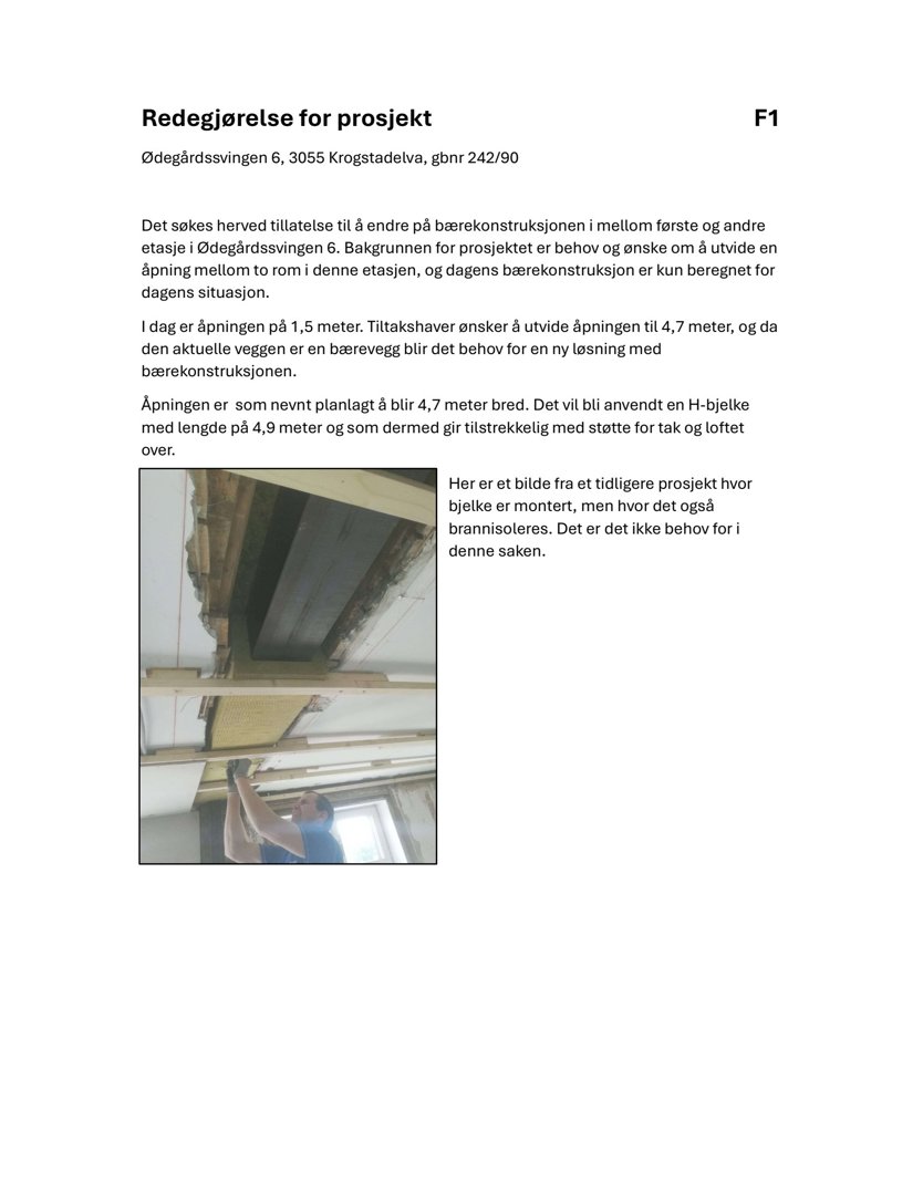 Fotografi av en person som arbeider med å montere en H-bjelke i en byggesak.