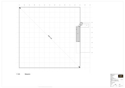 Etasjeplan (mesanin) som viser romfordeling og arealoppdeling.