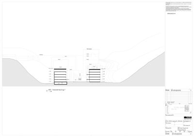 Snittegning (BT2) som viser tverrsnittet av bygningene i hus 9 og 7, inkludert etasjer og høyder.