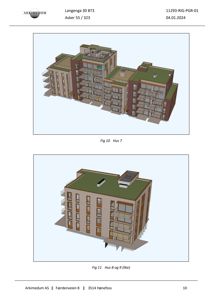 3D-visualisering av to ulike hus (Hus 7 og Hus 8/9) i et boligprosjekt.