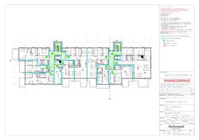 Etasjeplan for 3. etasje i Branneteining hus 7, som viser romfordeling og funksjoner.