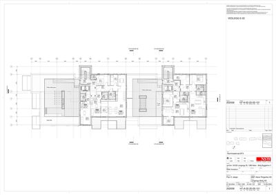 Etasjeplan (Plan 5. etasje) som viser romfordeling, veggposisjon og inngangspunkter for en bygning.