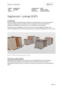 3D-visualisering av et boligprosjekt (Langenga BT3) med merking av husnummer.