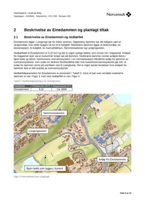 Oversiktskart over Langenga med merket nedbørfelt og avløp for Einedammen