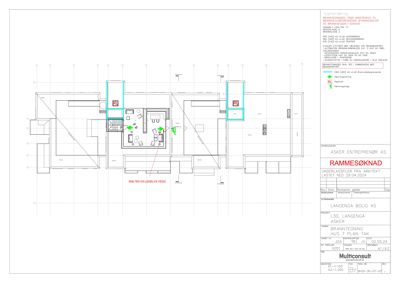 Etasjeplan (rammetegning) som viser romfordeling, veggposisjon og møbler i et hus.