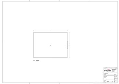 Etasjeplan for 1. etasje garasje med dimensjoner og romfordeling