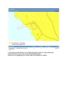 Kart fra kommunens kartportal som viser forurensning og arealdata for et tomt.