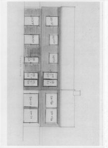 Etasjeplan eller romfordeling med angitte mål for ulike rom.