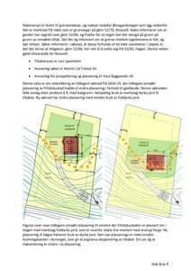 Situasjonsplaner som viser to ulike plasseringsalternativ for et tiltak (fritidsbustad) på eiendommen, med angitte arealer og grenser.