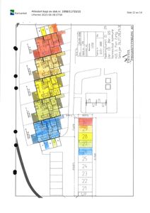 Etasjeplan for et flerboligbygg (Rødvigstuen) som viser romfordeling, leilighetsnummer og arealoppdelinger.