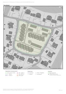 Oversiktskart som viser tomtens beliggenhet i forhold til nabolaget, veier og andre bygninger.