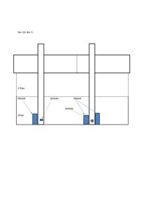 Etasjeplan (1. og 2. plan) som viser plassering av ildsteder og sotluer i en bygning.