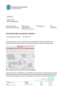 Et utklipp fra et situasjonskart som viser plassering av skiltene i forhold til bygninger og veier.