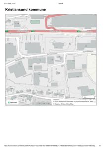 Kart over Kristiansund kommune som viser eiendommer, veier (Nordmersveien, Verkstedveien) og grunntegning.