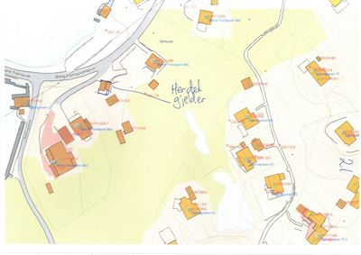 Situasjonsplan som viser tomtens beliggenhet i forhold til nabolag, veier (Østre Tromøyveien) og topografi.