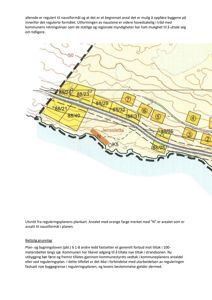 Utsnitt fra en reguleringsplans plankart som viser tomtedeling, høydemålerkurver og regulerte formål.
