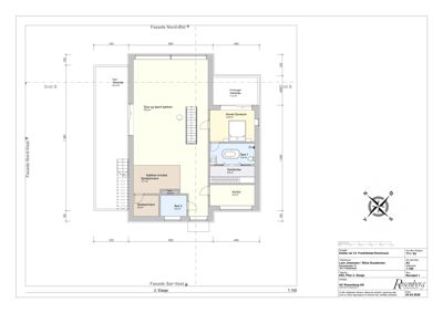 Etasjeplan (2. etasje) som viser romfordeling, dimensjoner og orientering for en bolig.