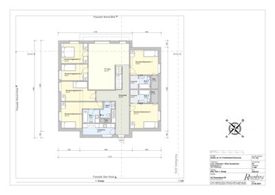 Etasjeplan (1. etasje) som viser romfordeling, størrelser og orientering for en bolig.