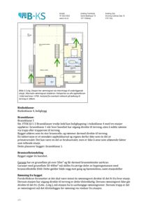 Etasjeplan for 2. etasje med rømningsvei, trapp og romfordeling (soverom, bad, kjøkken).