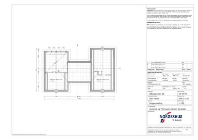 Etasjeplan (etg) med romfordeling, mål og teknisk informasjon om bygningen.