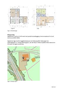 Bildet viser en situasjonsplan (tomtekart) med bygningsplassering, vegnavn og arealnummer.