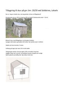 Bildet viser en skisse eller tegning av et hus med angitte mål og romfordeling.