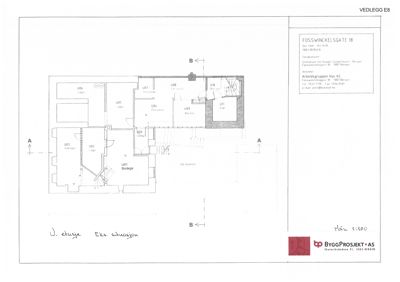 Etasjeplan (1. etasje) som viser romfordeling, romnummer (f.eks. U01, U02) og funksjon (f.eks. Bodet, Kjøkken, Personal).
