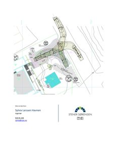 Situasjonsplan som viser tomtens form, eksisterende beplantning, høydemålinger og bygningers plassering.