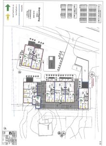 Etasjeplan (1. etasje) med romfordeling, vegger, dører og trapphus.