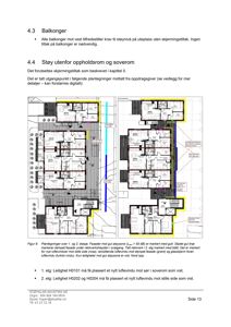 Plantegning som viser romfordeling og balkongforhold for etasje 1 og 2.