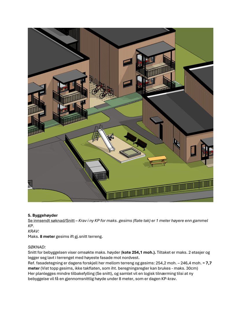 3D-visualisering av et bebyggelsesforslag med bygninger, balkonger og utemiljø.