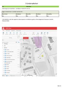 Bildet viser en skjermbilde av NVE Atlas, som er et kartverktøy for naturfare. Det viser en situasjonsplan med bygningsplassering og overlagte faresoner.