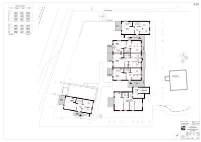 Etasjeplan med romfordeling, areal og byggenummer