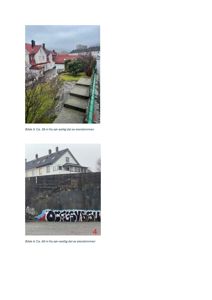 Fotografier av eiendom og omgivelser, inkludert trapper og fasade