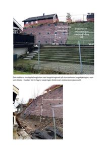 Fotografier av en bergskjæring med overlagte tegninger som viser plassering av bolter og netting.