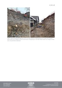 Fotografier fra befaring på bergskjæring, tatt 10.12.25, med bokmerker for referanse.