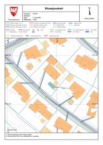 Situasjonskart som viser eiendomsforhold, naboeiendommer, veier og infrastruktur for eiendom 10/181.