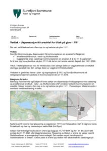 Kart som viser eiendommen og søkt tiltak i Holsavatnet, inkludert en zoomet innsett.