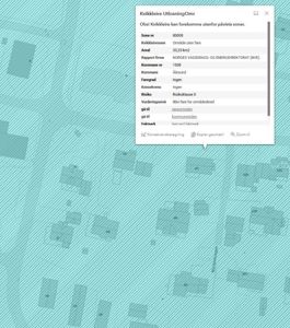 Kartutsnitt med overlappende informasjonsvindu om kvikkleire fra NVE.