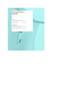 Kartutsnitt med topografiske kurver og en bygning, med et pop-up-vindu som viser koordinater og høydeinformasjon.