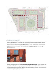 Fotografi av en fasade på en bygning med røde teglvegger, blå vinduer og balkonger.