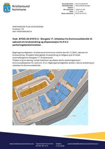 Situasjonsplan som viser bygningenes plassering i forhold til Storgata og andre gater i Kristiansund.