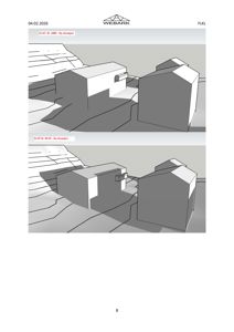 Situasjonsplaner som viser to ulike forslag til plassering av nye bygninger på tomta (21.07. Kl. 1800 og 21.07. Kl. 20:35).