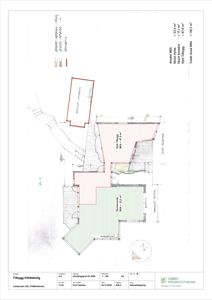 Etasjeplan (situasjonsplan) som viser eksisterende og nytt areal for en fritidsbolig.