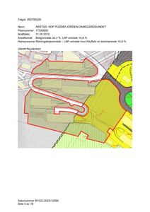 Situasjonsplan (plankart) som viser tomtens grenser, arealbruksfordeling og bygningers plassering i forhold til veier og nabotomter.