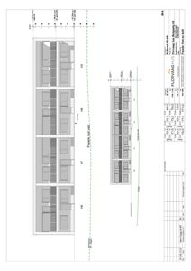 Fasadetegning som viser oppriss av bygningens ytre utseende med vinduer og balkonger.