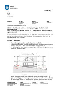 Fasadetegning (FASADE SYD) av en planlagt enebolig med høydeangivelser og terrengforhold.