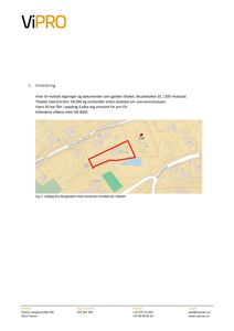 Et utklipp fra et kart (Norgeskart) som viser et geografisk område med eiendomsgrenser og veier.