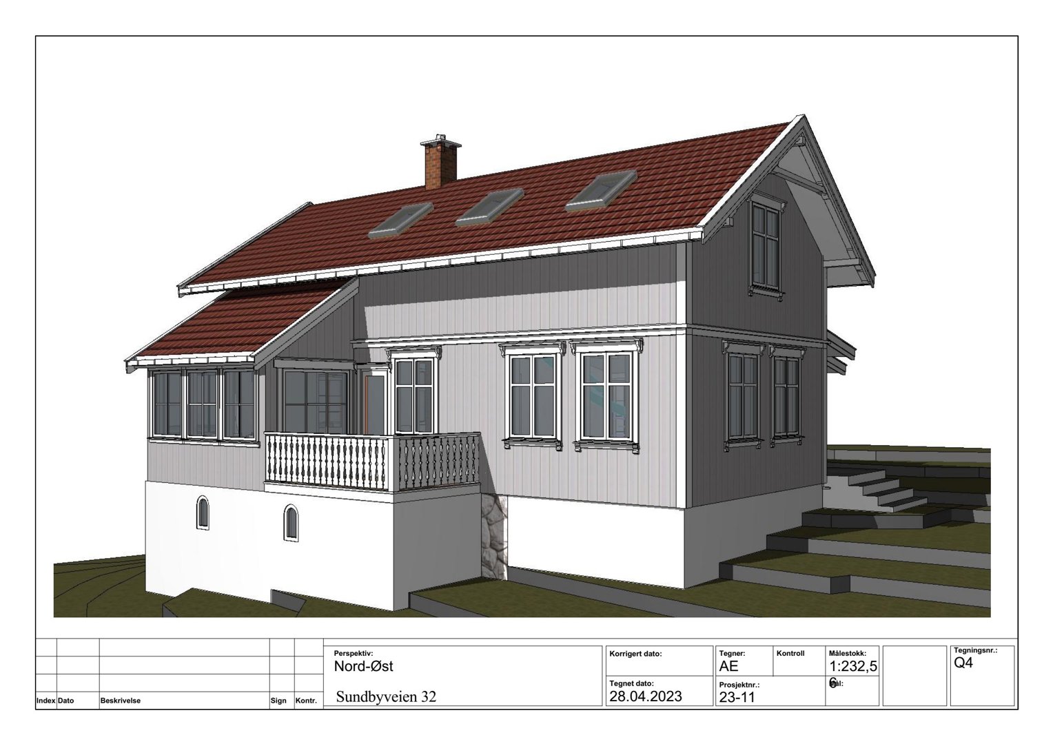 3D-visualisering av en planlagt bolig med adresse Sundbyveien 2.