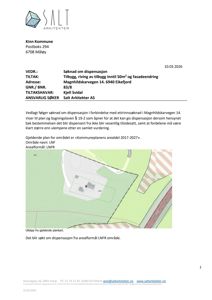 Et utklipp fra en situasjonsplan (plankart) som viser tomtens form, grenser og plassering av eksisterende bygninger.